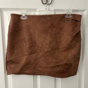 Free People Rich Brown Mini Skirt